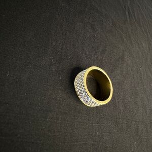 Iced Out Gold Plated Ring Sz 8 New